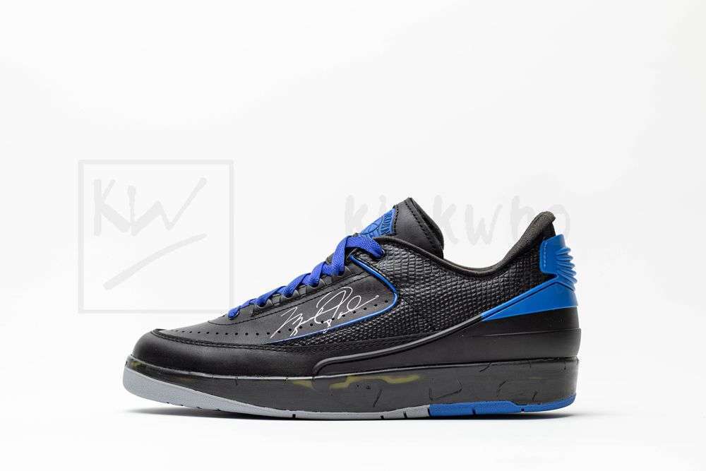 KickWho Off-White x Air Jordan 2 Retro Low SP 'Black Varsity Royal' Godkiller - Image 3