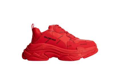 Kickwho Balenciaga Wmns Triple S Sneaker 'All Over Logo - Bright Red'