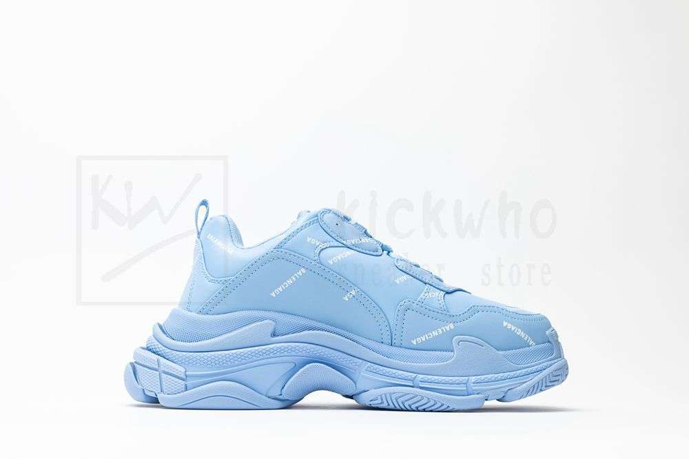 Kickwho Balenciaga Wmns Triple S Sneaker 'Allover Logo - Light Blue' - Image 3