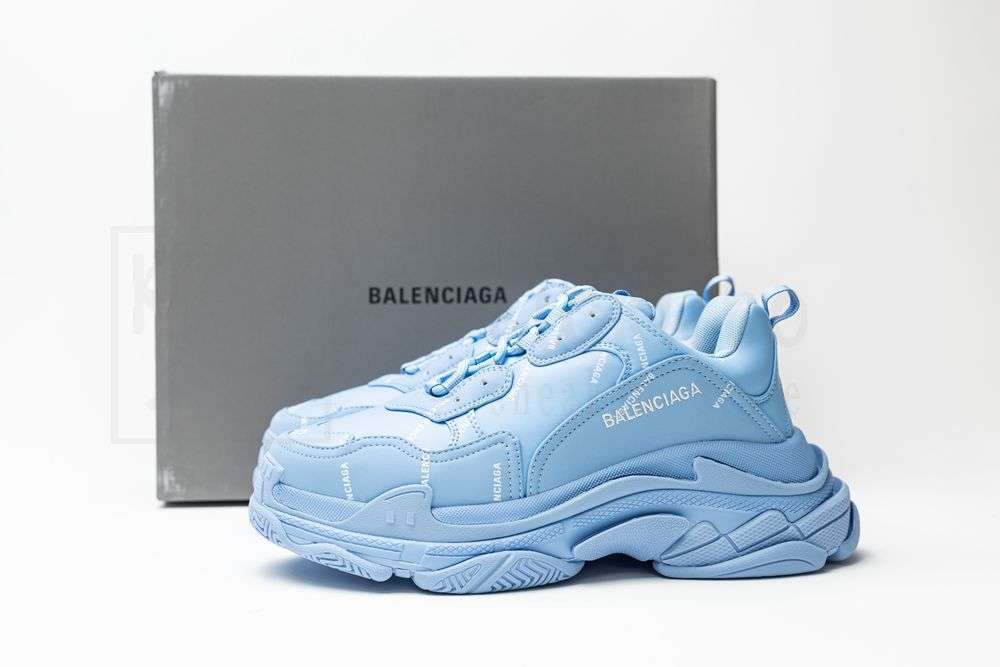 Kickwho Balenciaga Wmns Triple S Sneaker 'Allover Logo - Light Blue' - Image 5