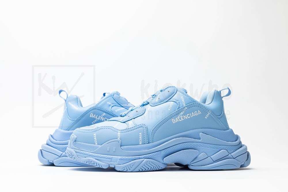 Kickwho Balenciaga Wmns Triple S Sneaker 'Allover Logo - Light Blue' - Image 6