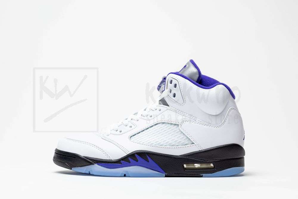 Kichwho Air Jordan 5 White/Dark Concord-Black - Image 2