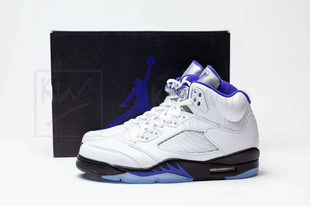 Kichwho Air Jordan 5 White/Dark Concord-Black - Image 5