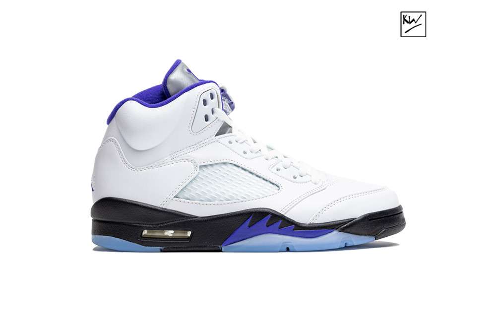Kichwho Air Jordan 5 White/Dark Concord-Black