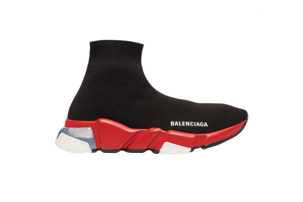 Kickwho Balenciaga Speed Clear Sole Black Red