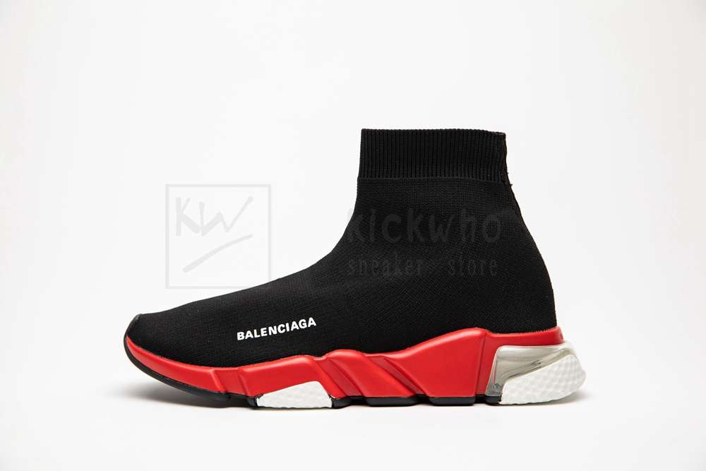 Kickwho Balenciaga Speed Clear Sole Black Red - Image 2