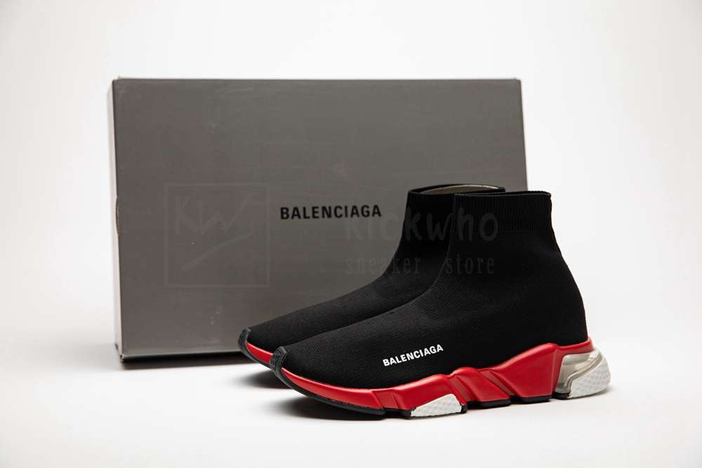 Kickwho Balenciaga Speed Clear Sole Black Red - Image 5