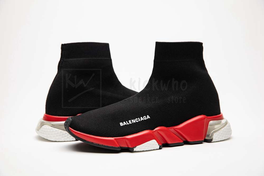 Kickwho Balenciaga Speed Clear Sole Black Red - Image 6