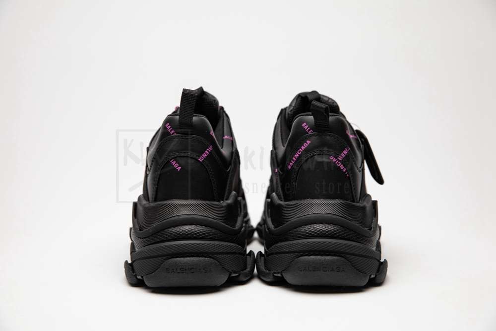 Kickwho Balenciaga Triple S Trainer "Allover Logo - Black Fluo Pink" - Image 7