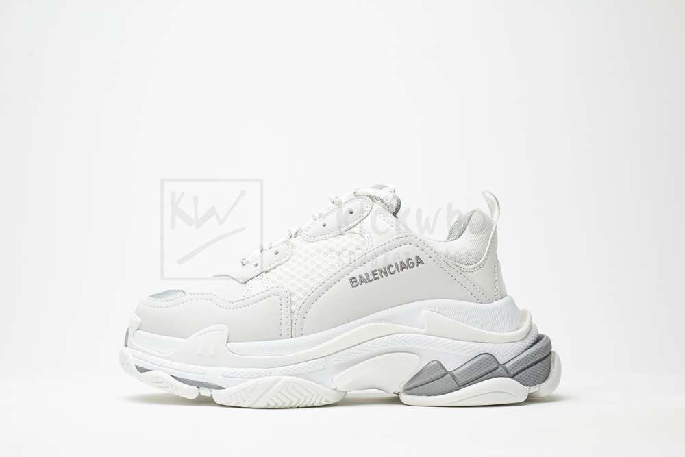 Kickwho Balenciaga Triple S Trainer 'White-Sliver Logo' - Image 2