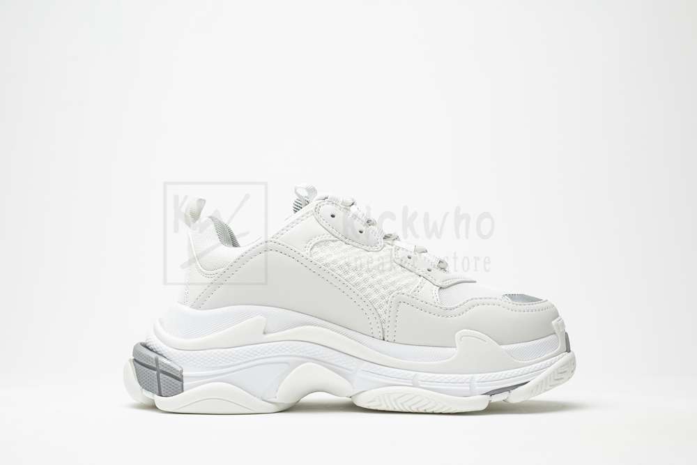 Kickwho Balenciaga Triple S Trainer 'White-Sliver Logo' - Image 3