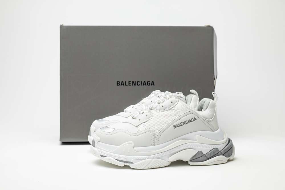Kickwho Balenciaga Triple S Trainer 'White-Sliver Logo' - Image 5