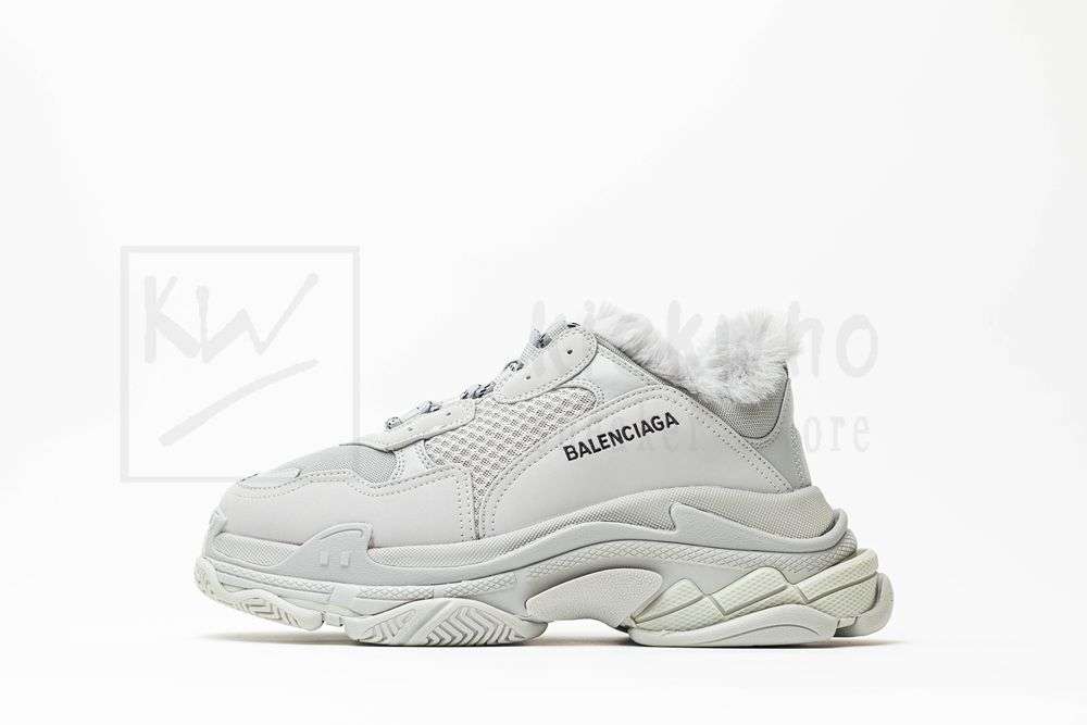 Kickwho Balenciaga Triple S Trainer 'Grey White' Plush Grey - Image 3