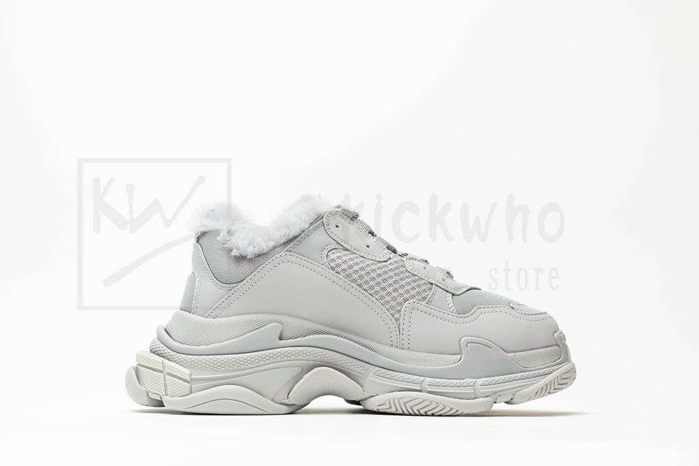 Kickwho Balenciaga Triple S Trainer 'Grey White' Plush Grey - Image 4