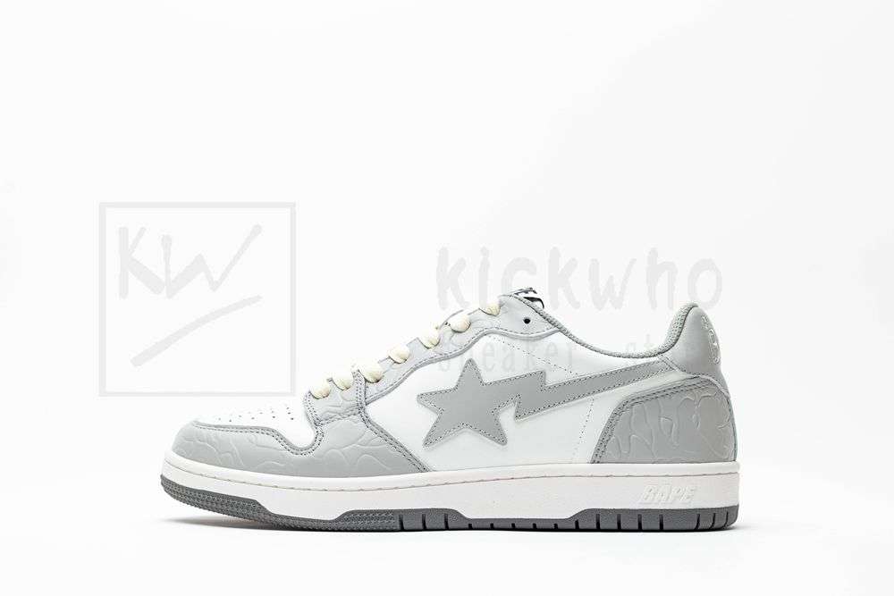 Kickwho A Bathing Ape Court StaLight Grey Cream - Image 2