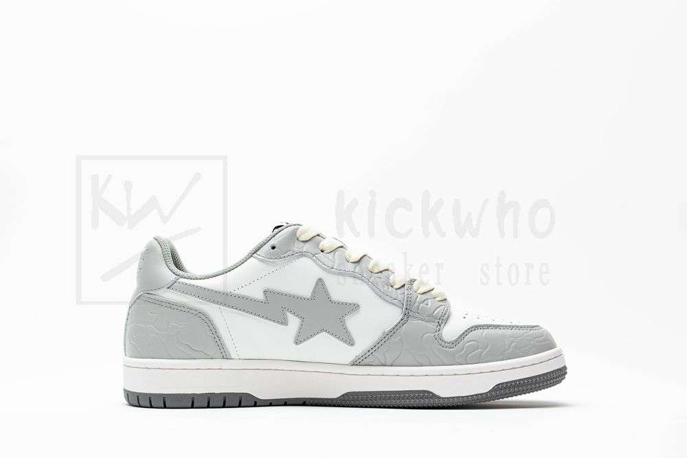 Kickwho A Bathing Ape Court StaLight Grey Cream - Image 3