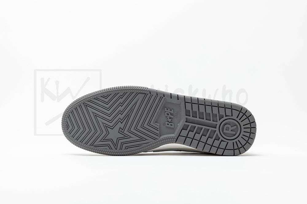 Kickwho A Bathing Ape Court StaLight Grey Cream - Image 4