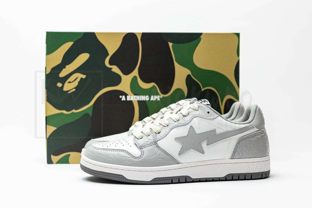 Kickwho A Bathing Ape Court StaLight Grey Cream - Image 5