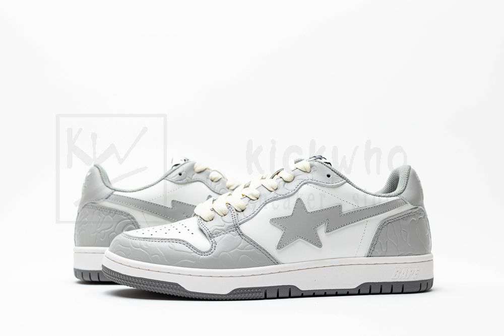 Kickwho A Bathing Ape Court StaLight Grey Cream - Image 6
