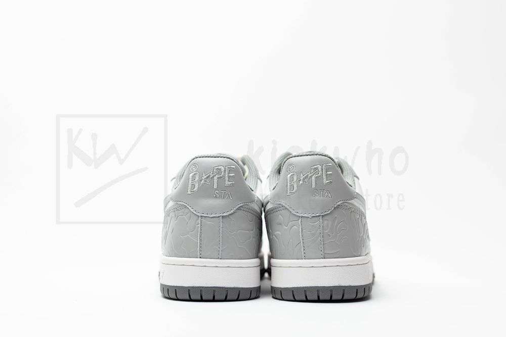 Kickwho A Bathing Ape Court StaLight Grey Cream - Image 7