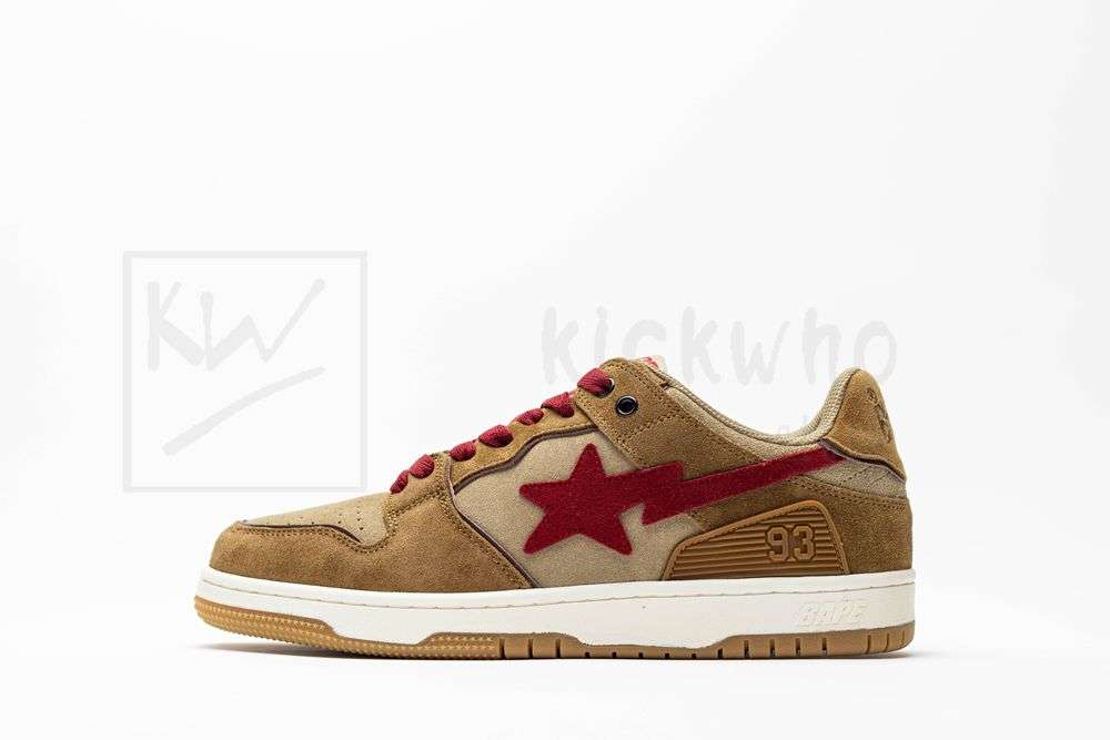 Kickwho A Bathing Ape Sk8 Sta Wheat Red - Image 2