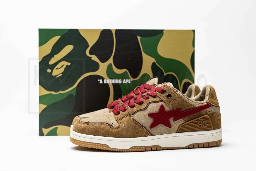 Kickwho A Bathing Ape Sk8 Sta Wheat Red - Image 5