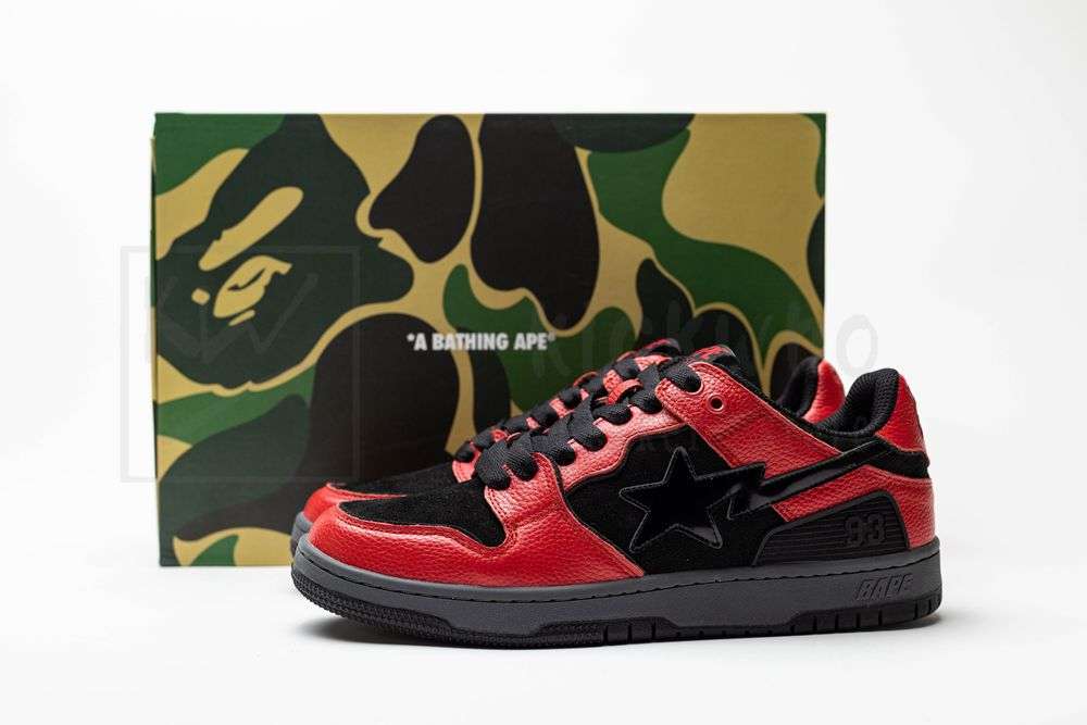 Kickwho A Bathing Ape Bape SK8 Sta Red Black - Image 5