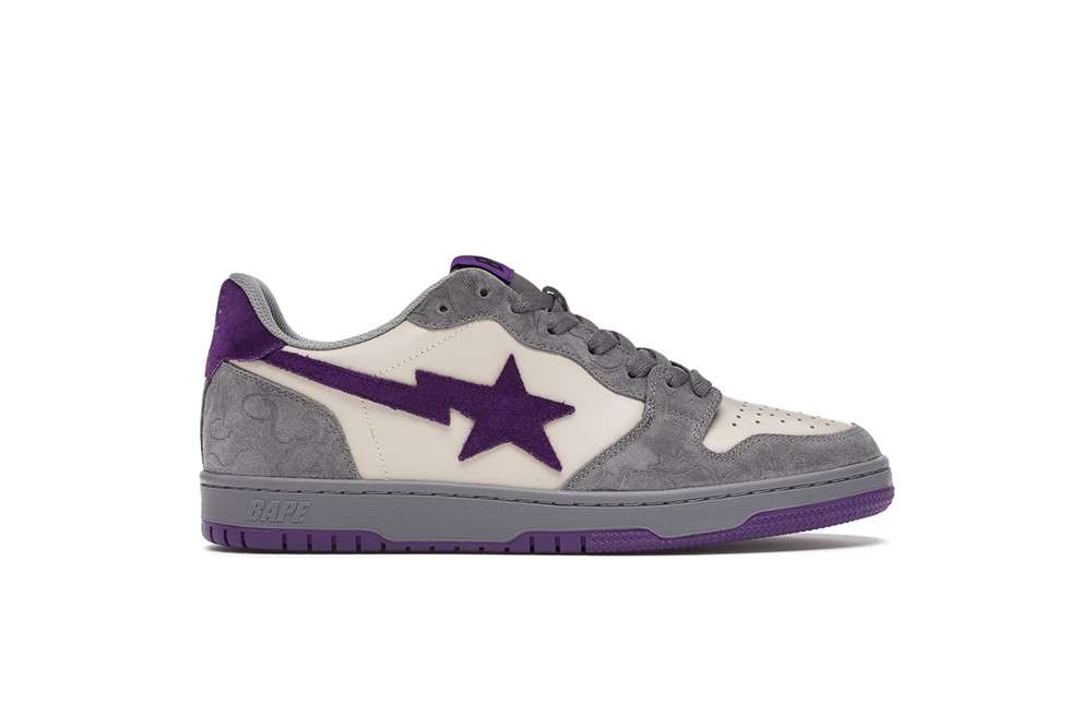 Kickwho A Bathing Ape Court StaMist Grey Royal Purple