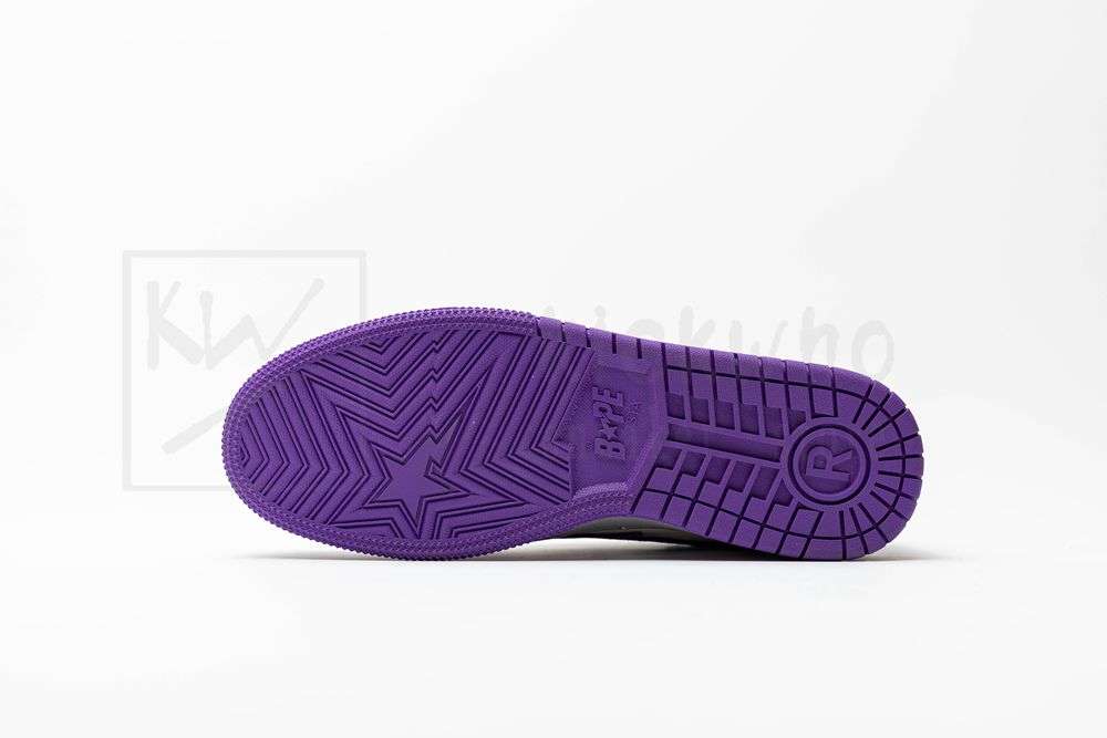 Kickwho A Bathing Ape Court StaMist Grey Royal Purple - Image 4
