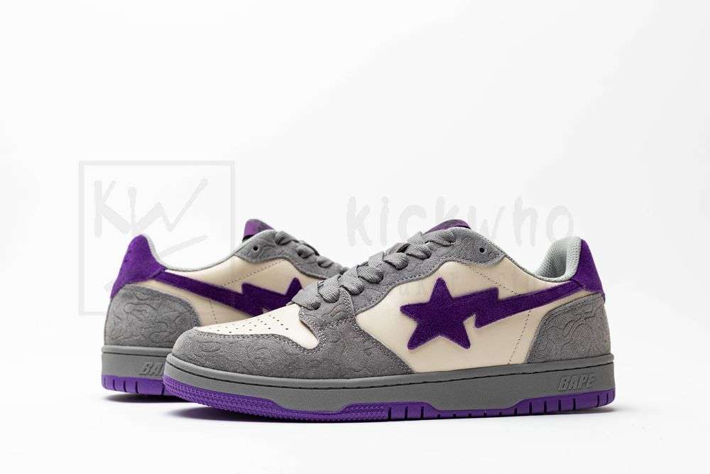 Kickwho A Bathing Ape Court StaMist Grey Royal Purple - Image 6