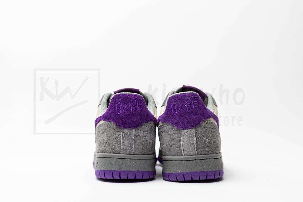 Kickwho A Bathing Ape Court StaMist Grey Royal Purple - Image 7