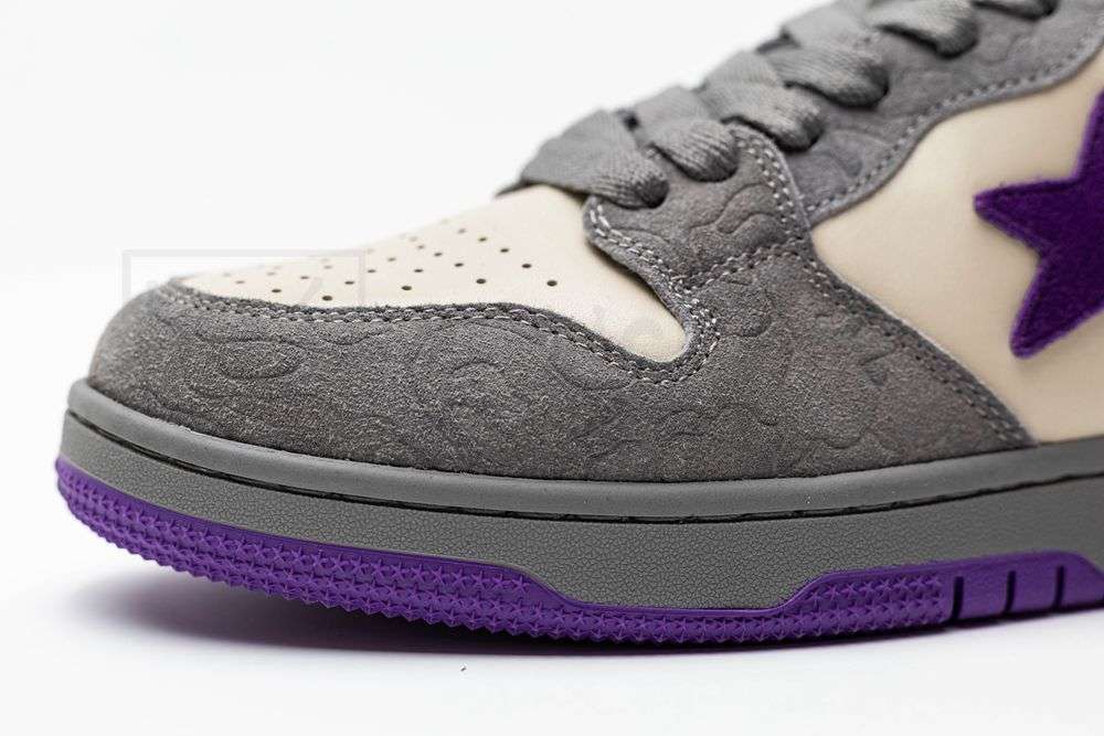 Kickwho A Bathing Ape Court StaMist Grey Royal Purple - Image 8