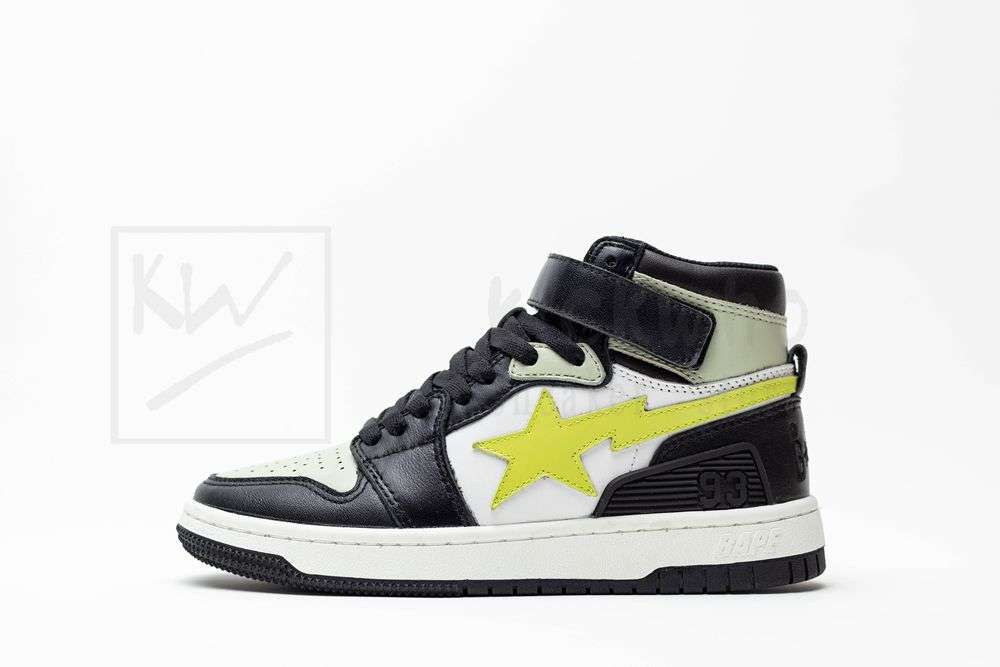 Kickwho A Bathing Ape Block Sta HiBlack Lime - Image 2