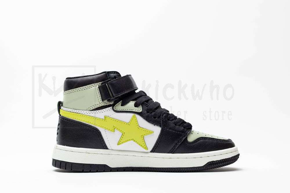 Kickwho A Bathing Ape Block Sta HiBlack Lime - Image 3