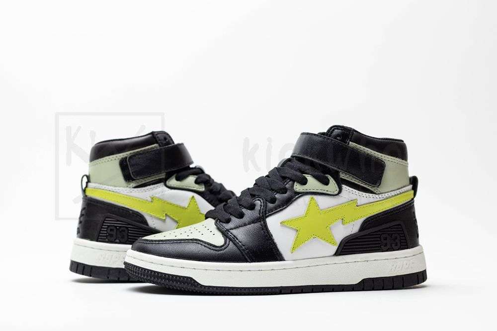 Kickwho A Bathing Ape Block Sta HiBlack Lime - Image 6