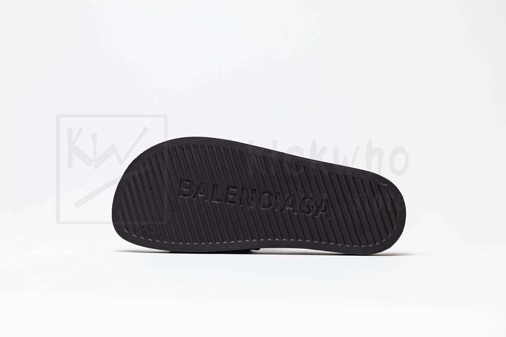 Kickwho Balenciaga Pool Slides All Black - Image 4