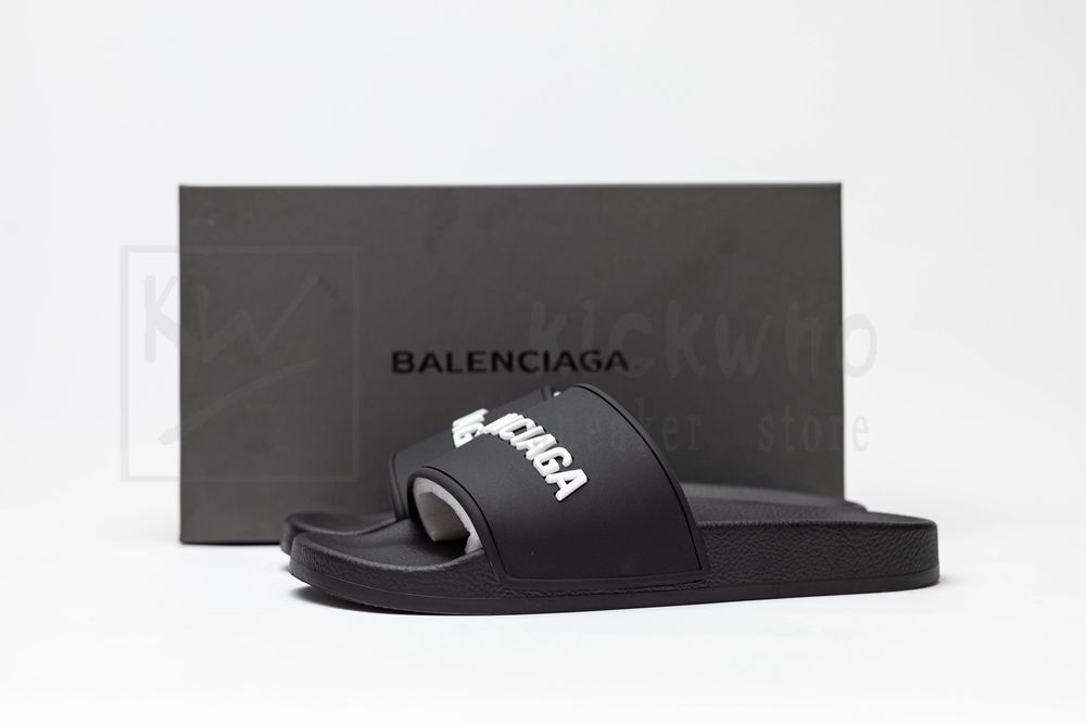 Kickwho Balenciaga Pool Slides All Black - Image 5