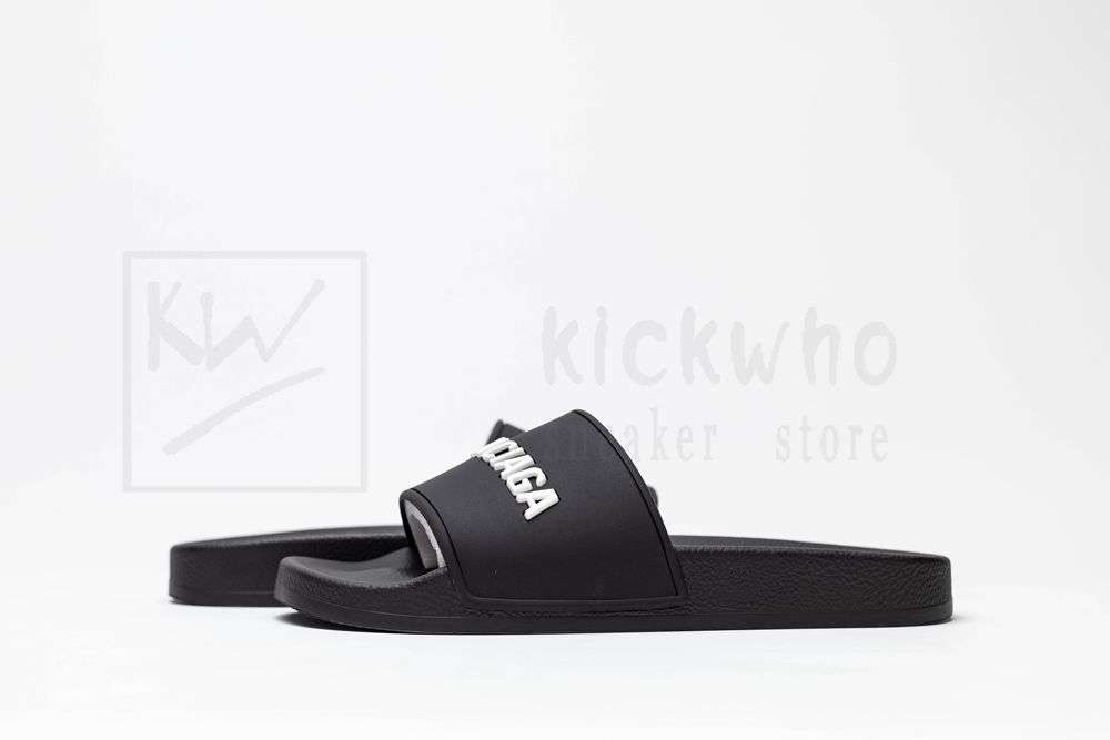 Kickwho Balenciaga Pool Slides All Black - Image 6