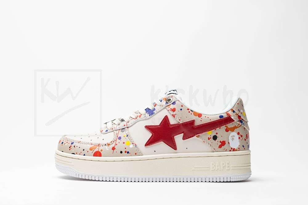 Kickwho A Bathing Ape Bape Sta Canvas White Red - Image 2