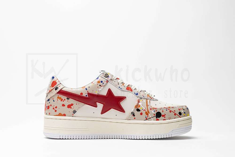 Kickwho A Bathing Ape Bape Sta Canvas White Red - Image 3