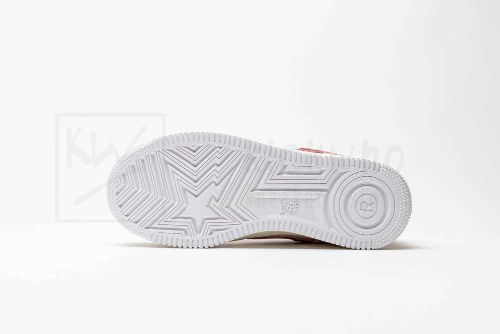 Kickwho A Bathing Ape Bape Sta Canvas White Red - Image 4