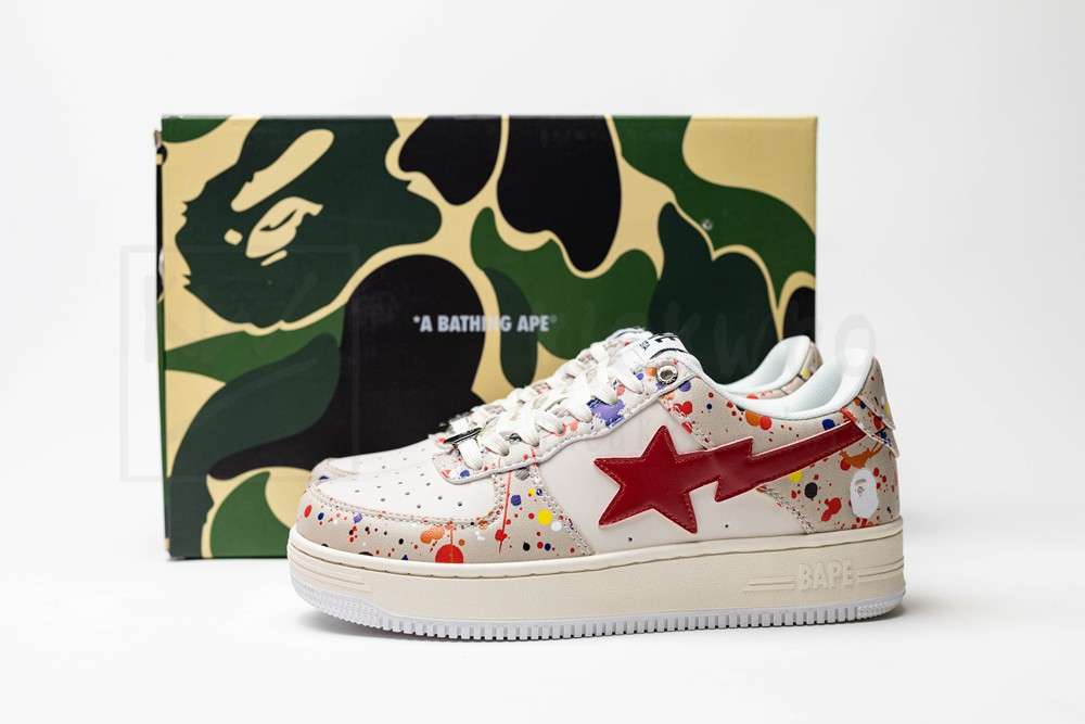Kickwho A Bathing Ape Bape Sta Canvas White Red - Image 5