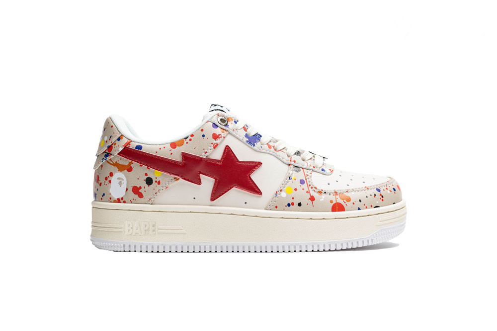 Kickwho A Bathing Ape Bape Sta Canvas White Red