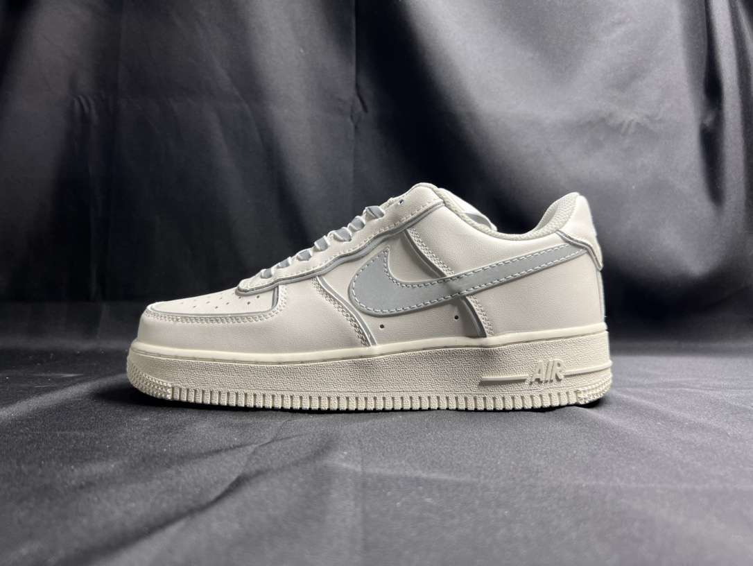 KICKWHO Nike Air Force 1 Low Beige Silver Reflective