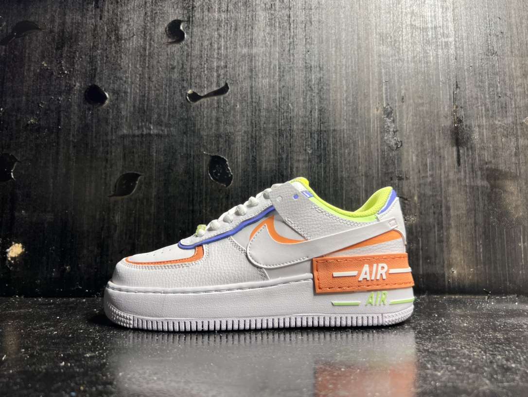 Kickswho Nike Air Force 1 Shadow White Orange