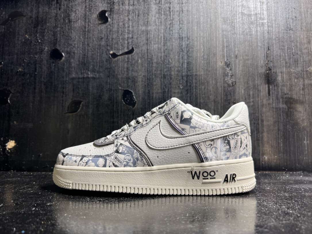 Kickswho Nike Air Force 1 Streetwear Graffiti Gray