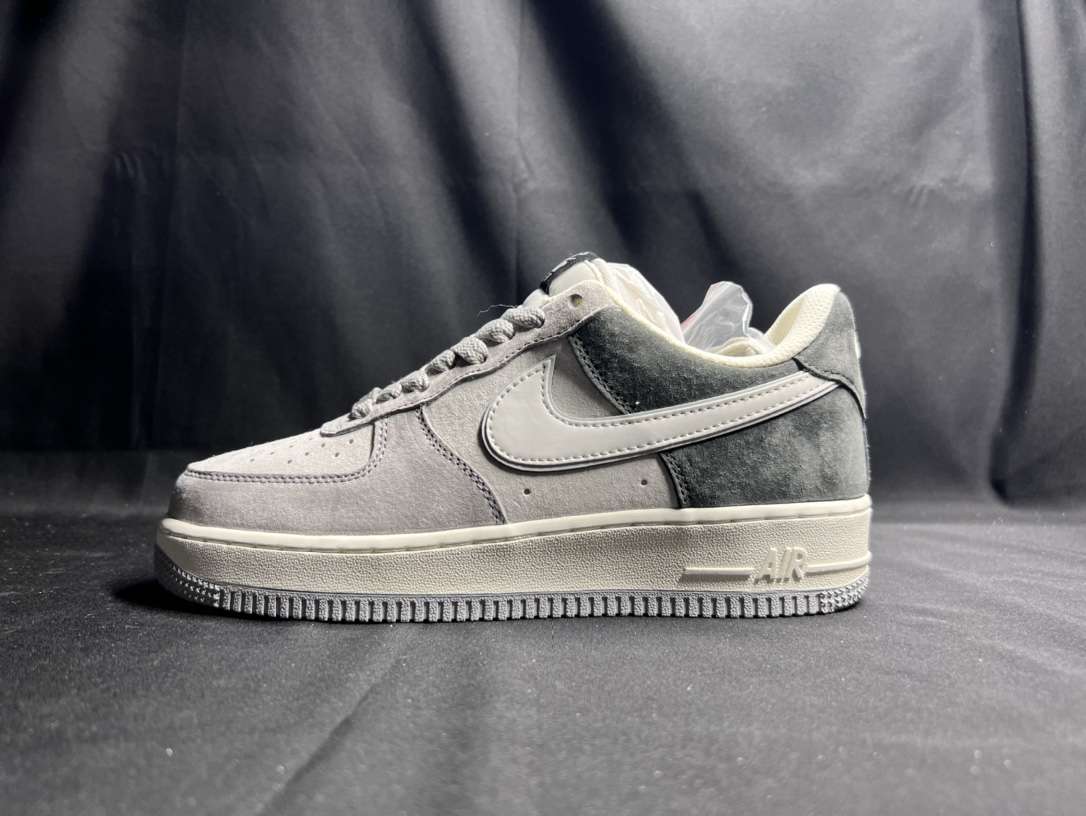 KICKWHO Nike Air Force 1 Low Grey Black White Suede