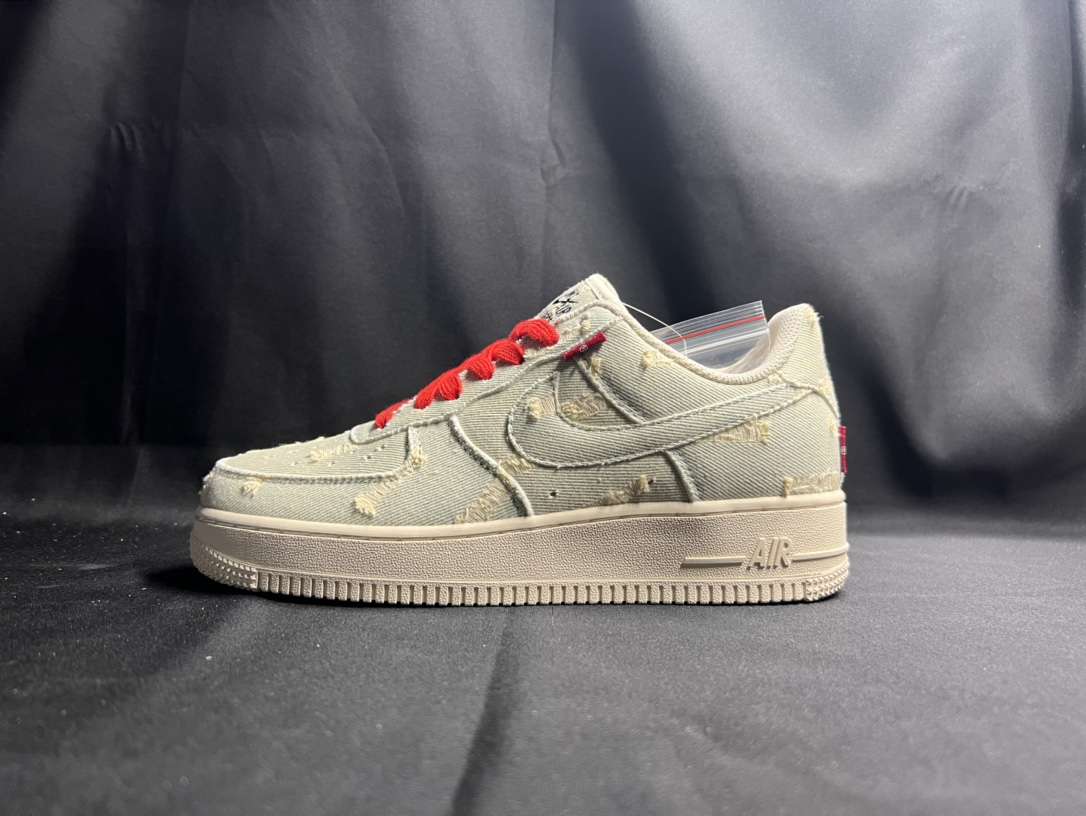 KICKWHO Nike Air Force 1 07 Low Denim University Red