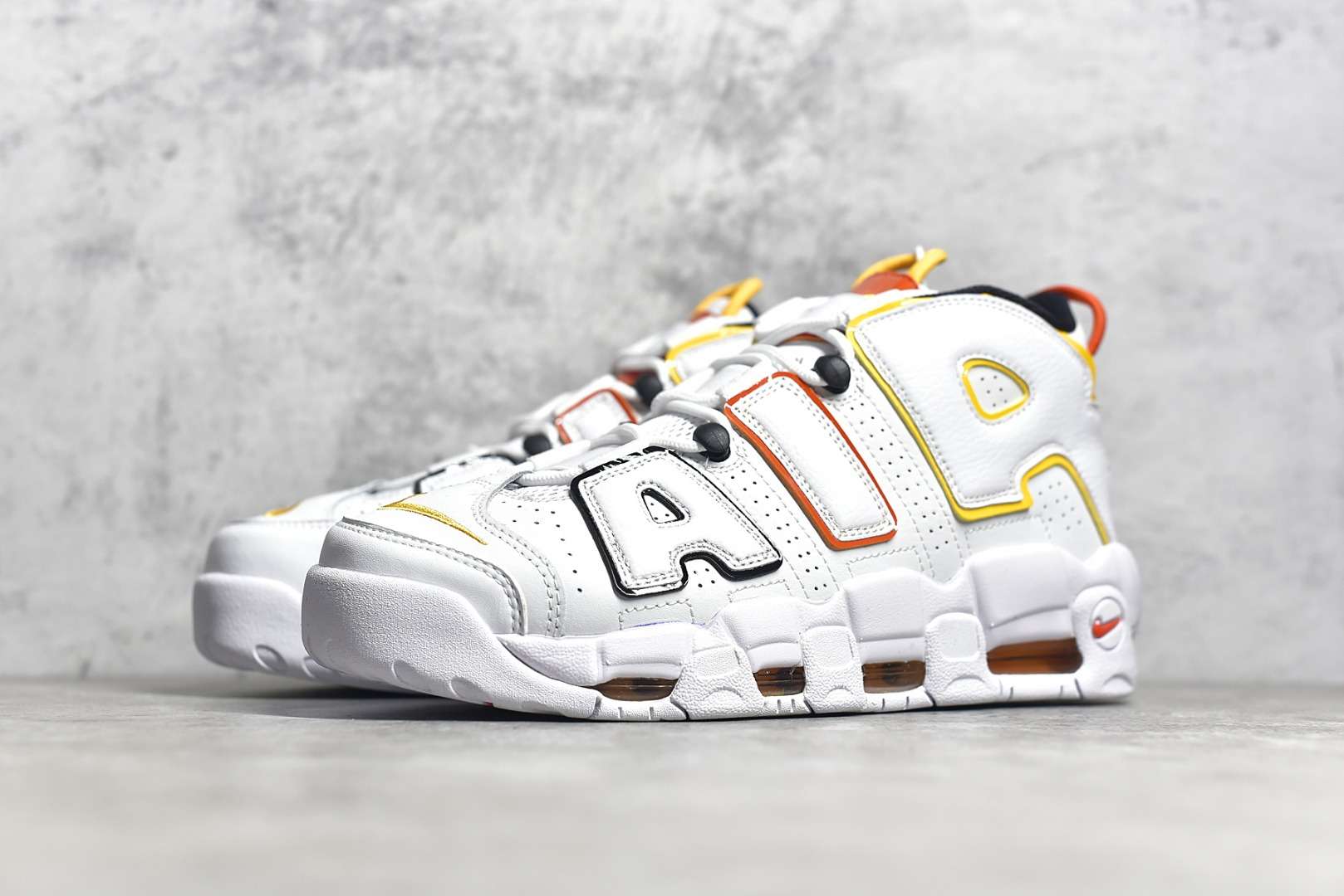 KICKWHO Nike Air More Uptempo White Blue Yellow - Image 2