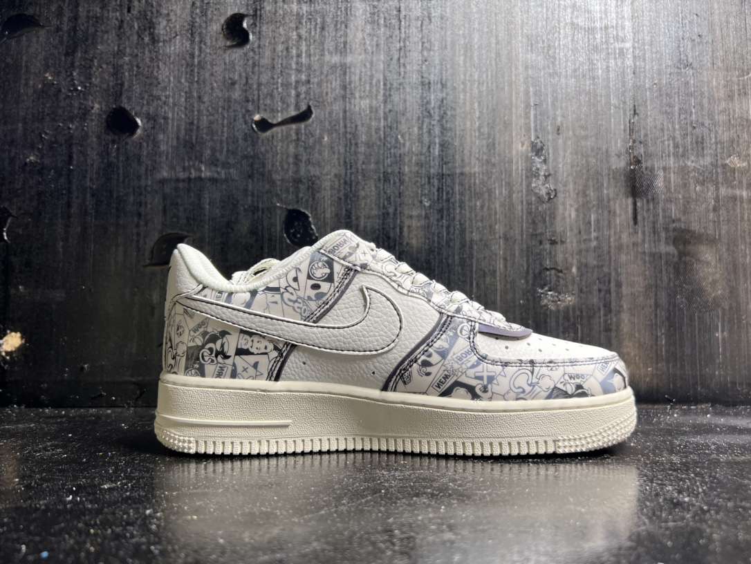 Kickswho Nike Air Force 1 Streetwear Graffiti Gray - Image 2